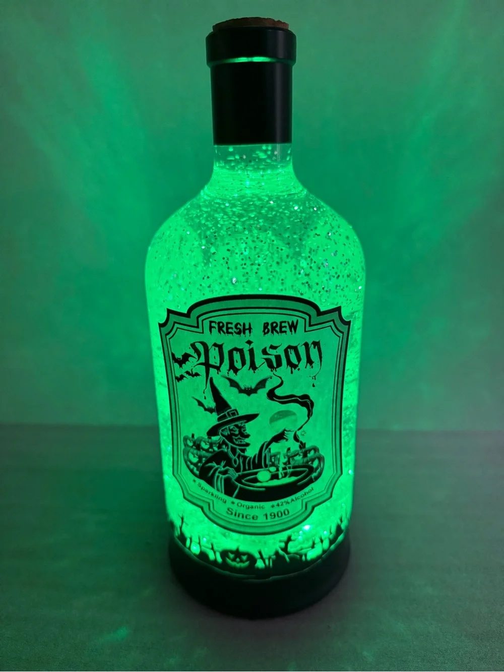 Halloween Glitter Motion Poison Bottle Cracker Barrel Exclusive